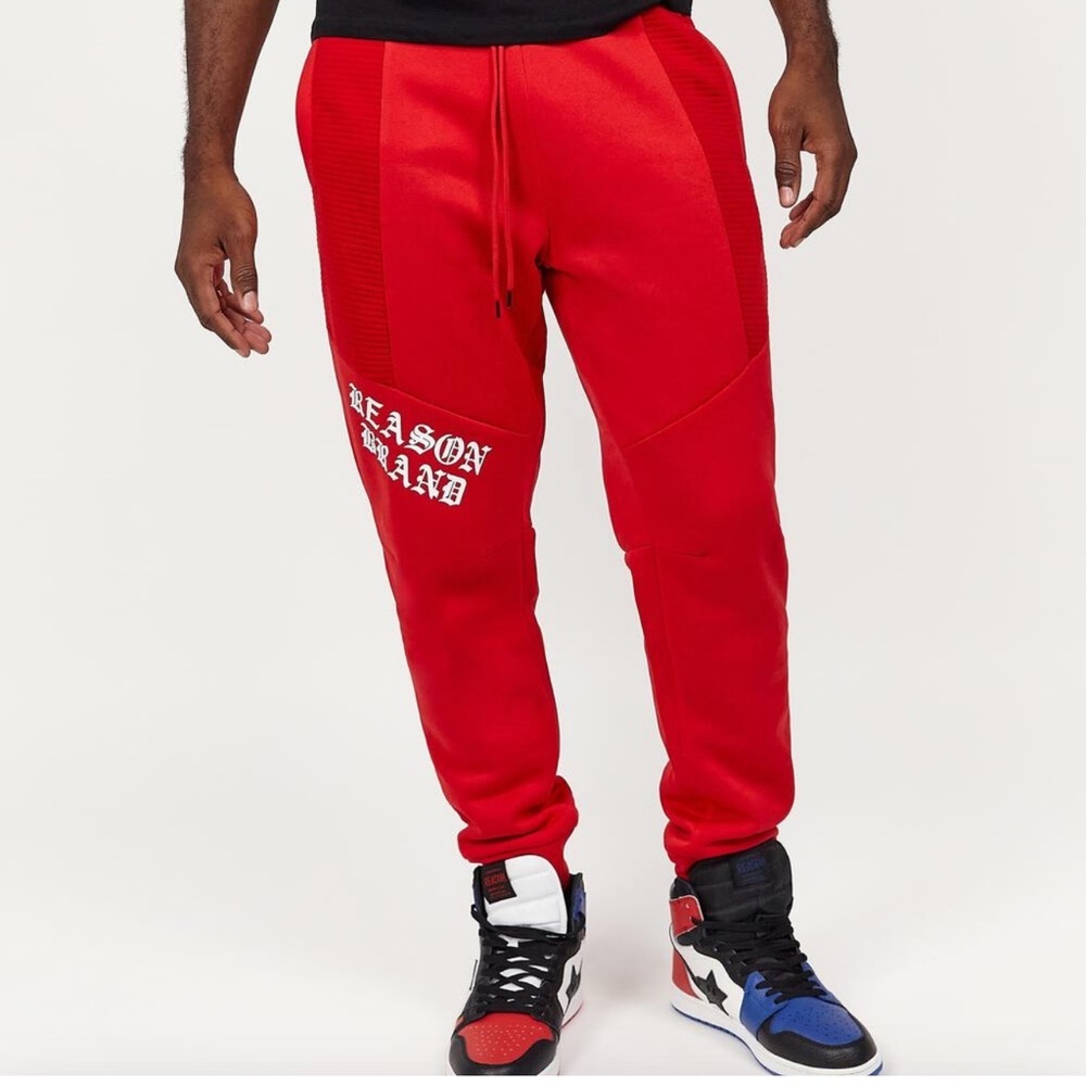 Red Reason Mens Stretch Waist Designer Joggers